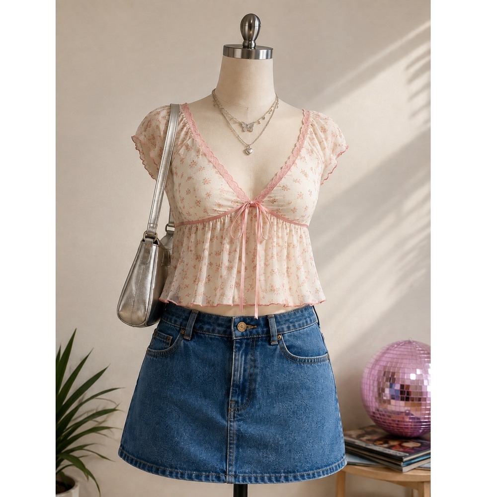 BDG Denim Mini Skirt Women XS Blue Jean Urban Outfitters Y2K 90s
